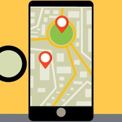 local business on mobile phone map