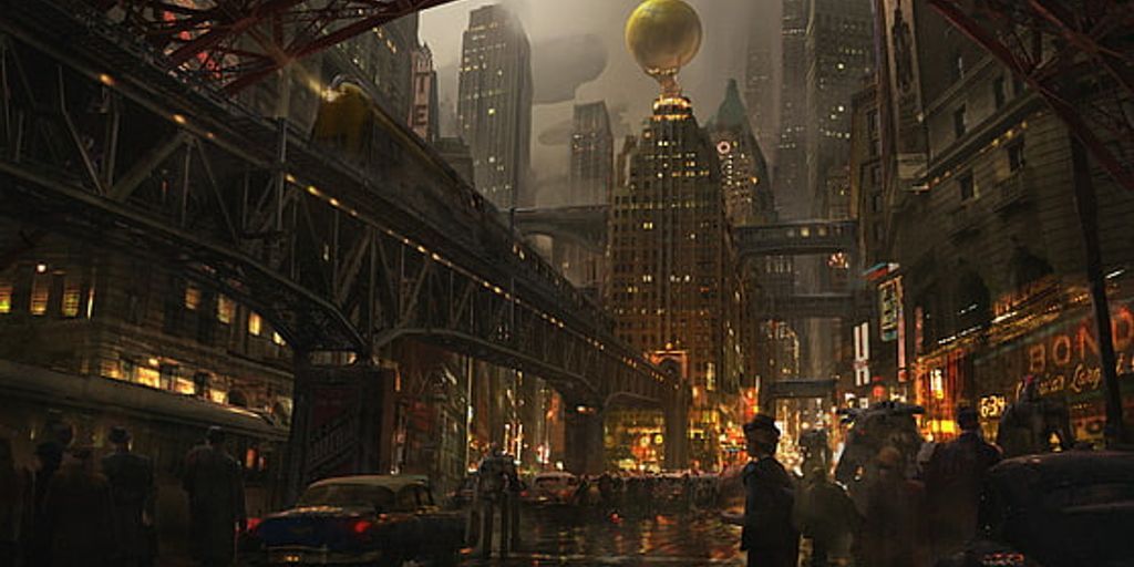 digital art with futuristic elements and speculative bubble concept